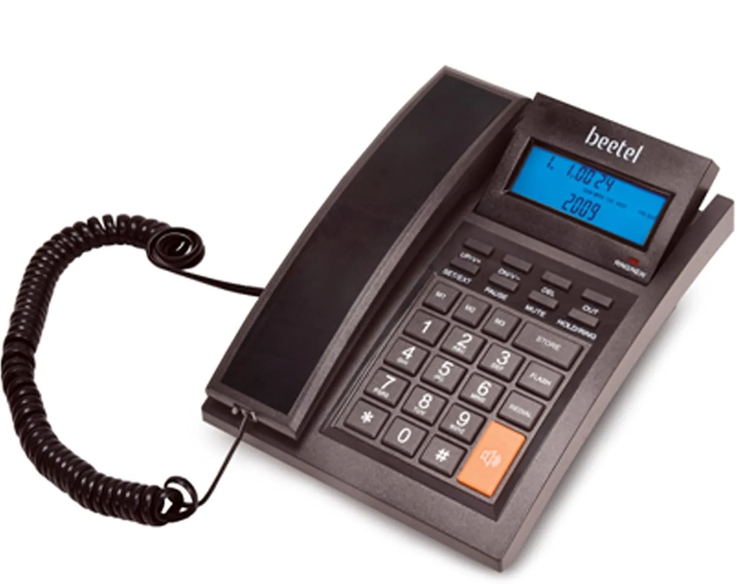 Beetel M64N Caller Id Corded Landline Phone with 16 Digit & Adjustable LCD Display,2-Way Adjustable Speaker Phone,99 Incoming & 18 Outgoing Call Memory,3 One-Touch Memory,TEC Certified (M64N)(Black)