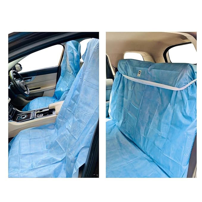 ISHTA Disposable Waterproof Non Woven 30 GSM All Purpose Protector Sheet for Hygiene Car, Air and Train Traveling Seat with-fold 5 ft x 5 ft Back Seat (5 Back Seat Sheet) - Car and Shoe Care | Buy online on ZillyBuy