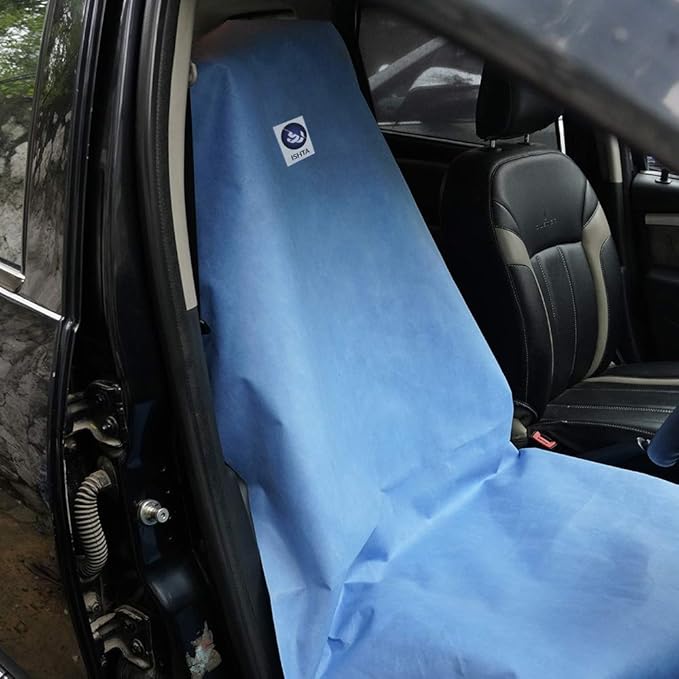 ISHTA 80 GSM Disposable Waterproof Non-Woven All Purpose Protector Front Seat Cover Sheet for Hygiene Car, Air and Train Traveling Seat with-fold 5 ft x 2.5 ft (Pack of 3, Blue) - Car and Shoe Care | Buy online on ZillyBuy