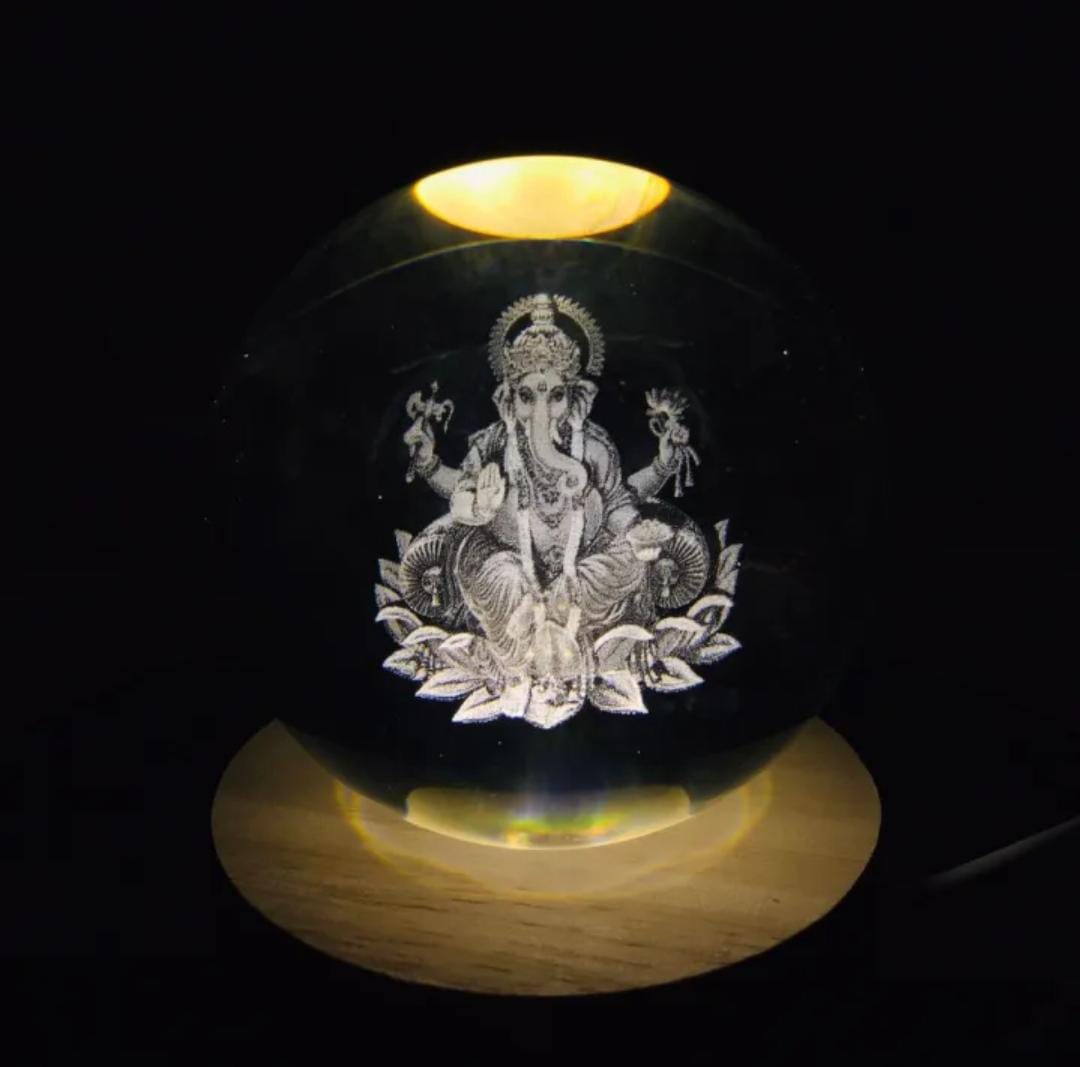 3D Ganesha Crystal Ball - Pooja Needs | Buy online on ZillyBuy