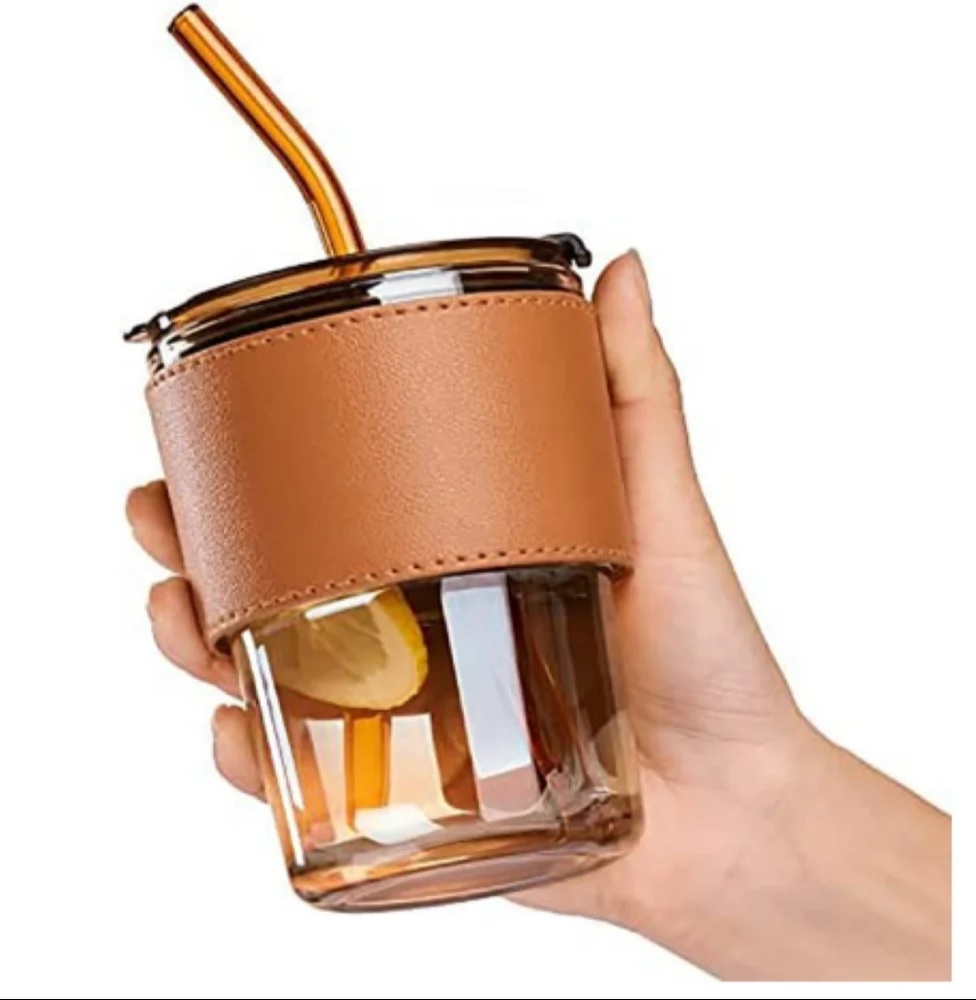 Coffee Mug, Glass Coffee Mug With Straw, Glass Mug For Corporate Gifting
