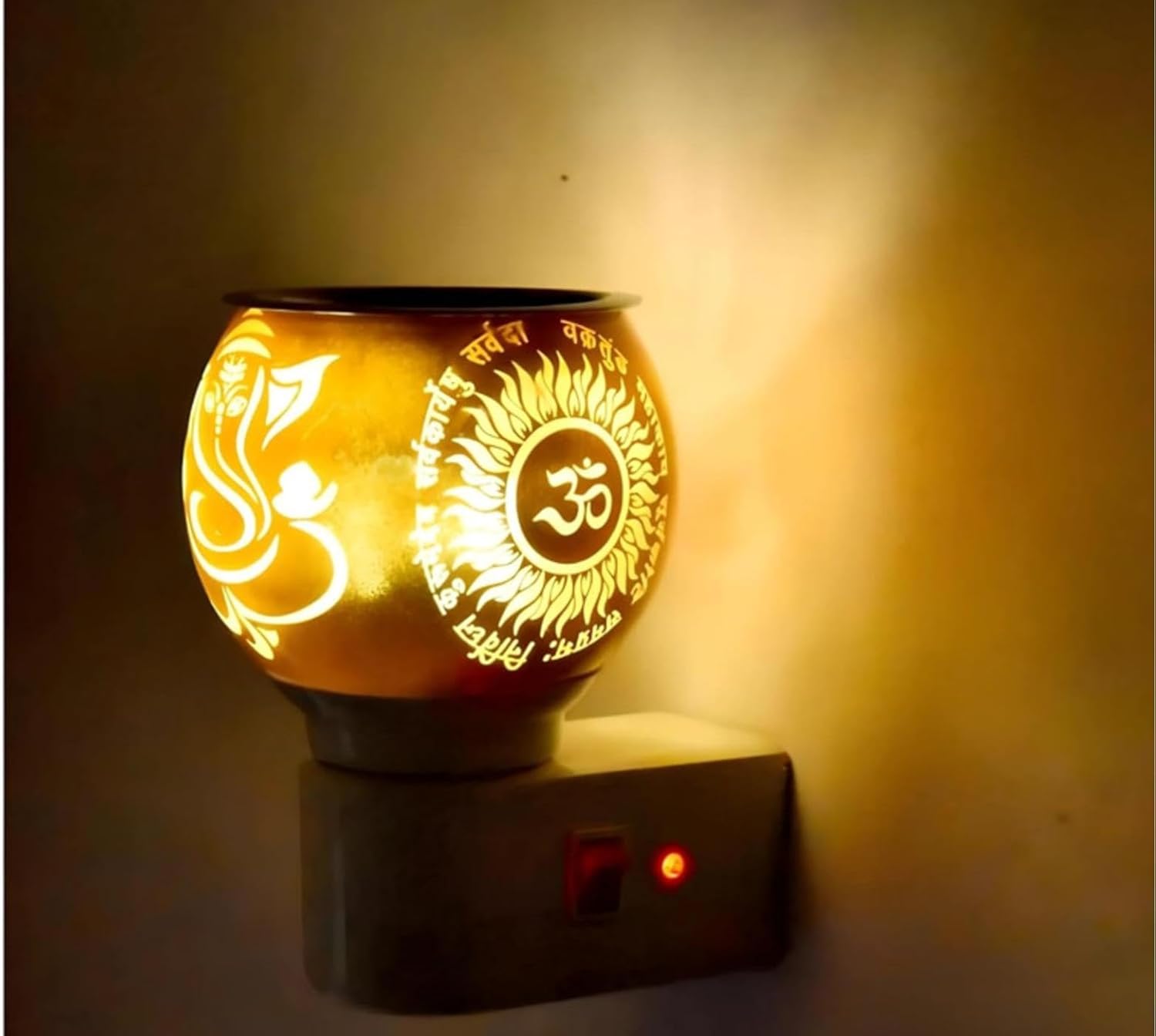 Glass Kapoor Dani, Electric Camphor Diffuser Ganesh Ji Om Electic Camphor Burne, |Multipurpose Incense Aroma Dhoop Dani|Camphor Burner Diffuser,Electrical Night Lamp for Office, Home Pack 1 - Fresheners and Repellents | Buy online on ZillyBuy