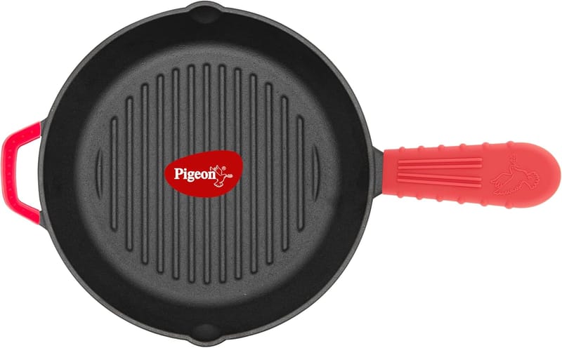 Pigeon by Stovekraft Cast Iron Grill Pan, 25 cm - Cookware | Buy online on ZillyBuy