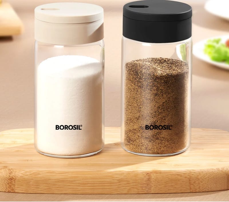 Borosil Glass Salt & Pepper Set , Set Of 2