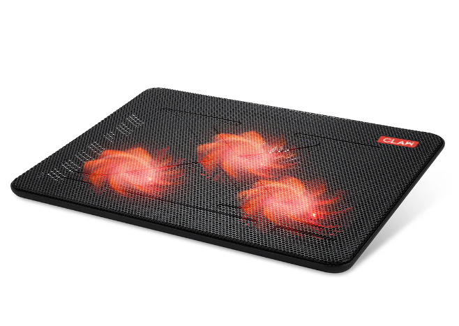 CLAW Breeze C3 - 3 Motor Laptop Cooling Pad with Dual USB Hub (Black and Red)