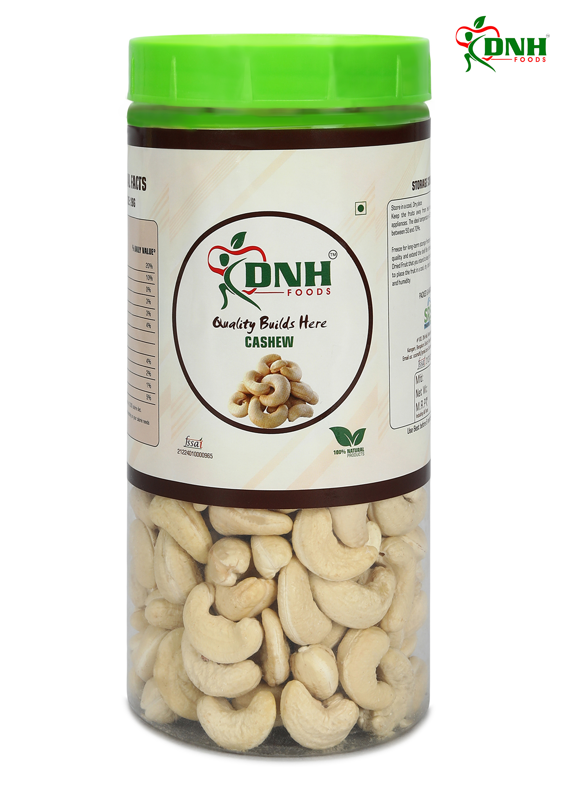DNH FOODS CASHEW W320 | PREMIUM QUALITY | 500 GRAMS