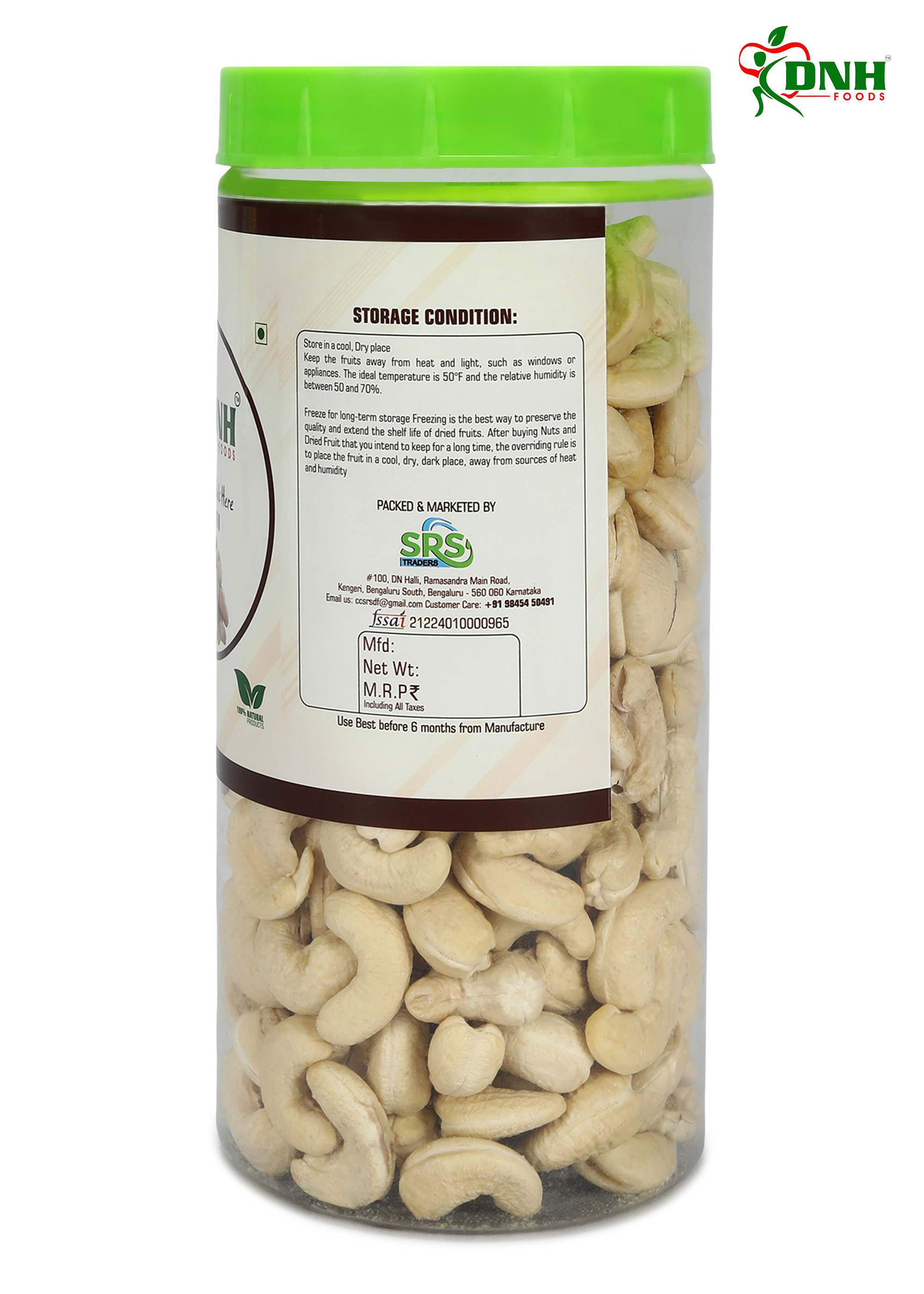 DNH FOODS CASHEW W320 | PREMIUM QUALITY | 500 GRAMS