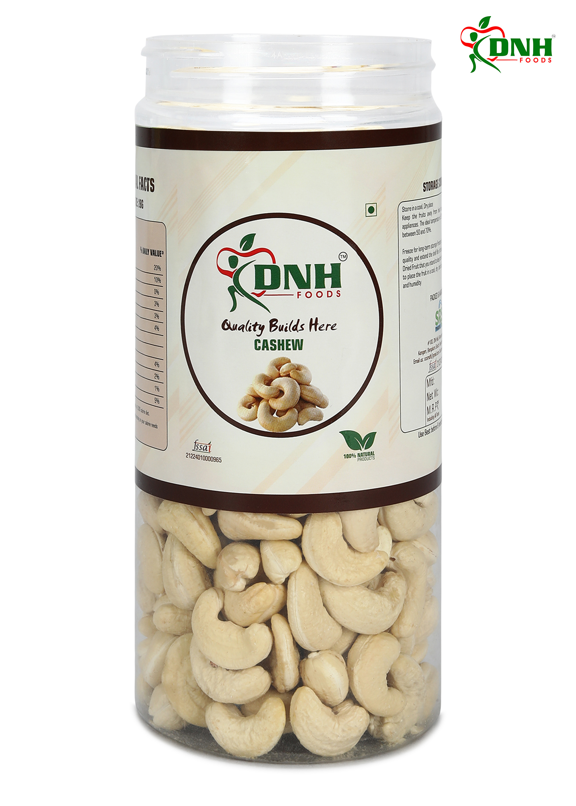 DNH FOODS CASHEW W320 | PREMIUM QUALITY | 500 GRAMS