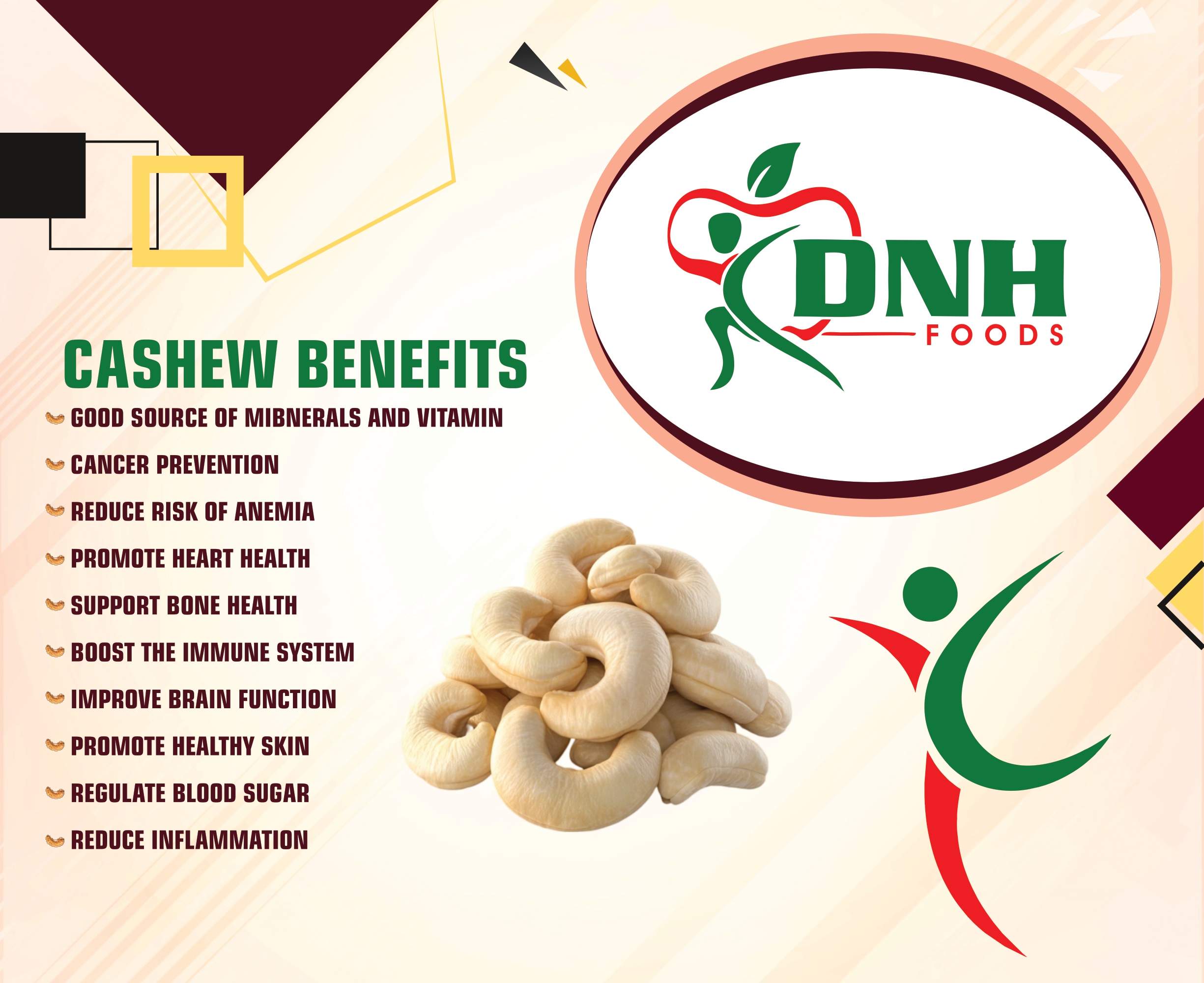 DNH FOODS CASHEW W320 | PREMIUM QUALITY | 500 GRAMS