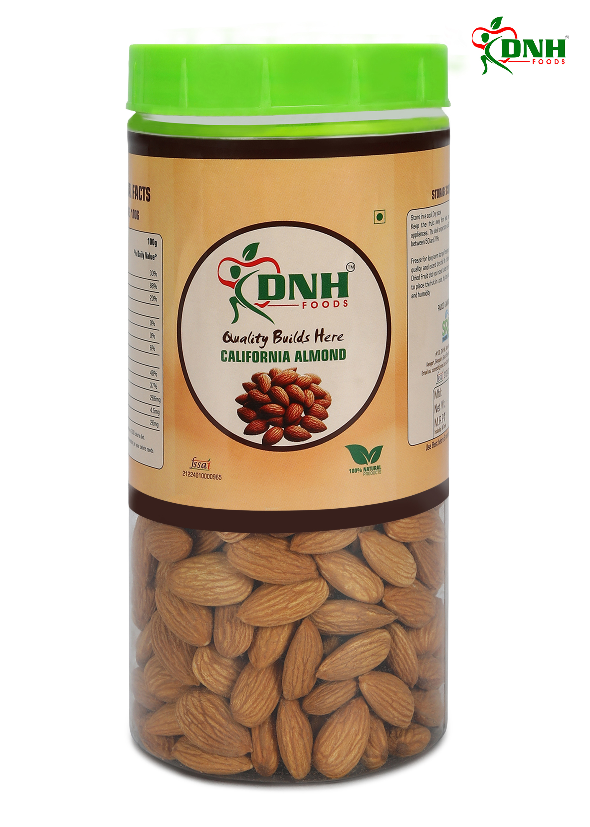 DNH FOODS ALMONDS CALIFORNIA NP | PREMIUM QUALITY | 150 Gms