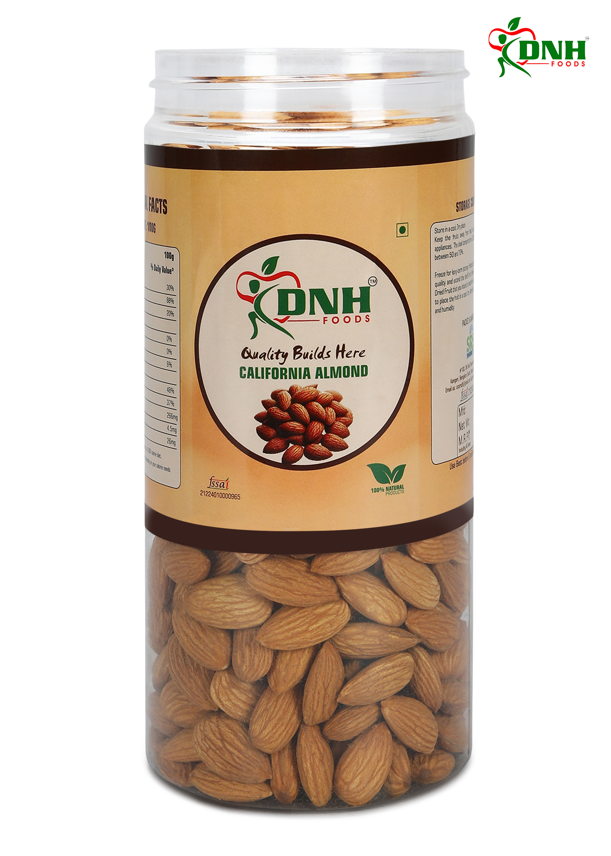 DNH FOODS ALMONDS CALIFORNIA NP | PREMIUM QUALITY | 150 Gms