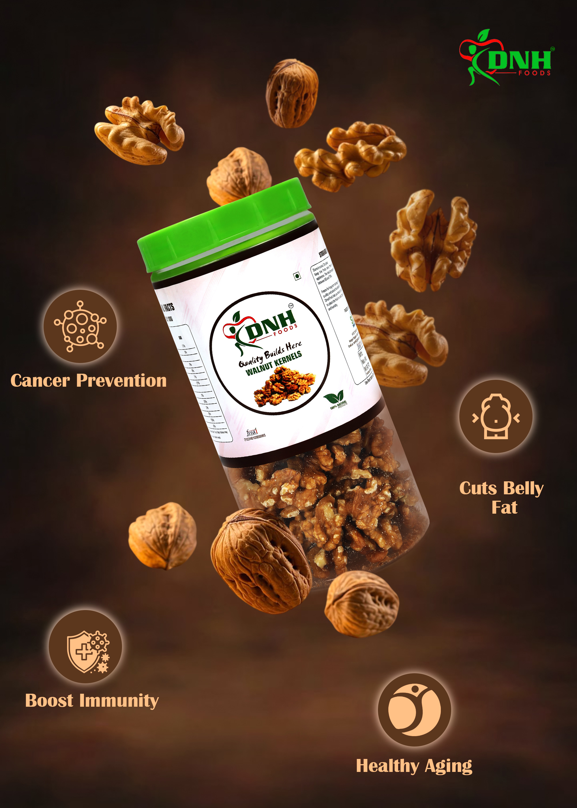 DNH FOODS WALNUT | PREMIUM QUALITY | 250 Grams