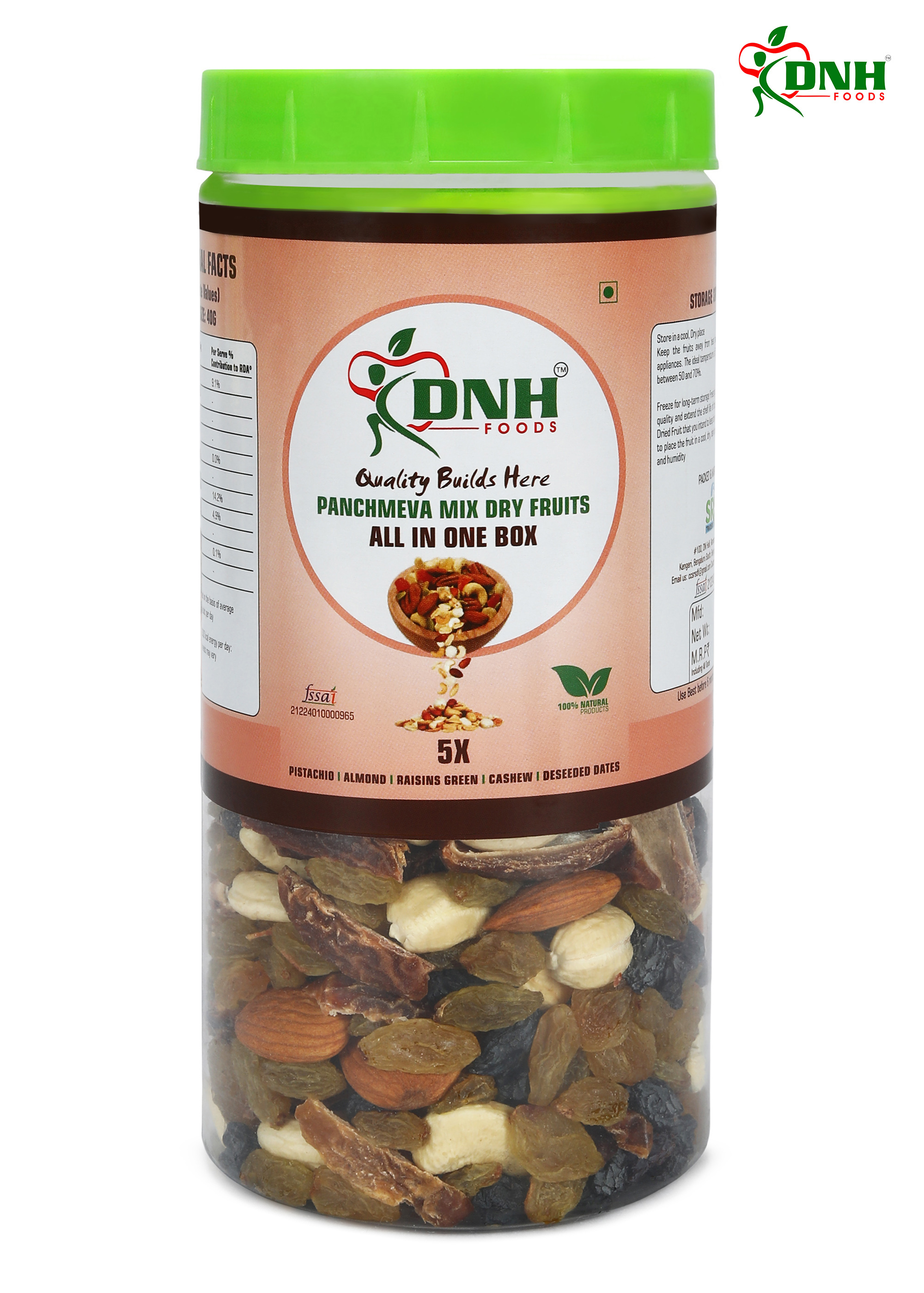 DNH FOODS PANCHMEVA DRY FRUITS MIX| FIT FOR FASTING | PREMIUM QUALITY | 1 Kg