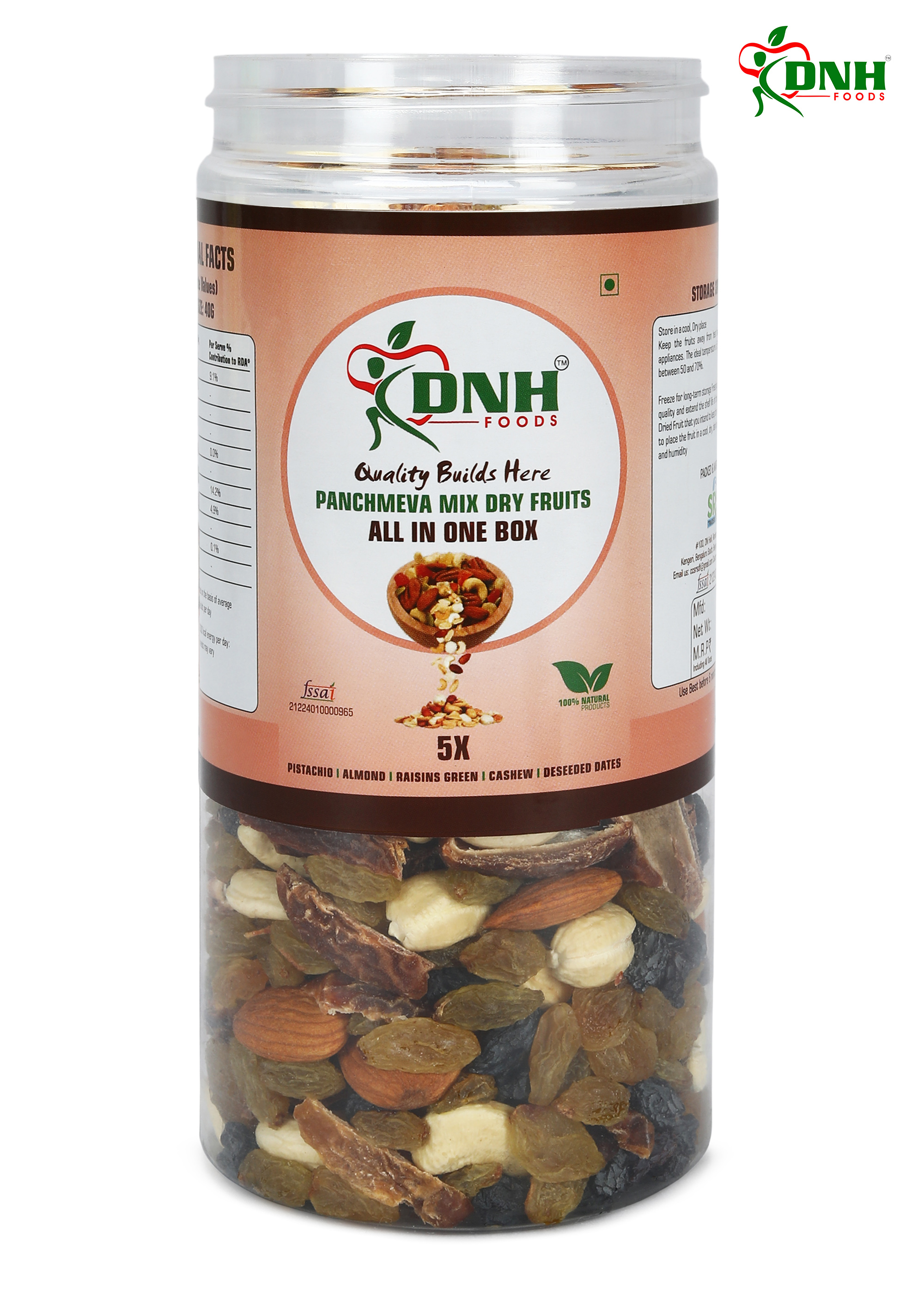 DNH FOODS PANCHMEVA DRY FRUITS MIX| FIT FOR FASTING | PREMIUM QUALITY | 1 Kg