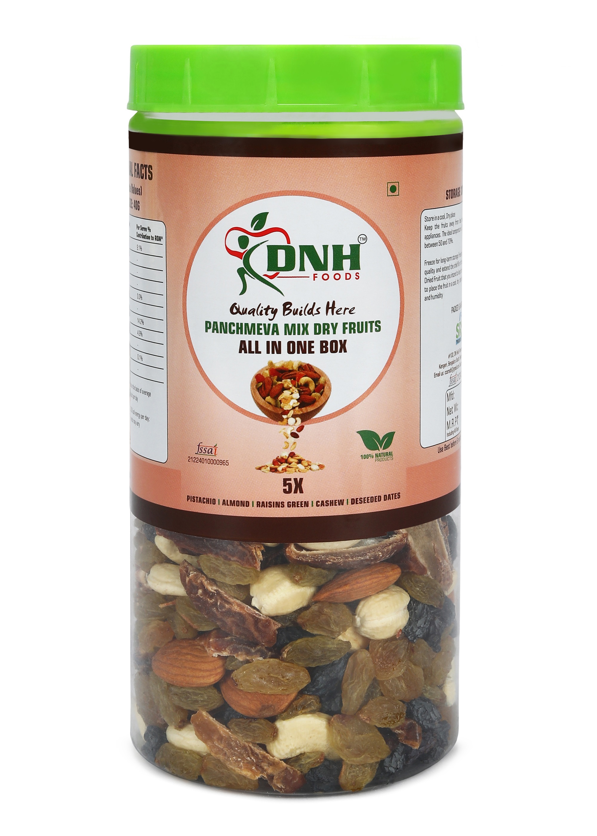 DNH FOODS PANCHMEVA DRY FRUITS MIX| FIT FOR FASTING | PREMIUM QUALITY | 1 Kg