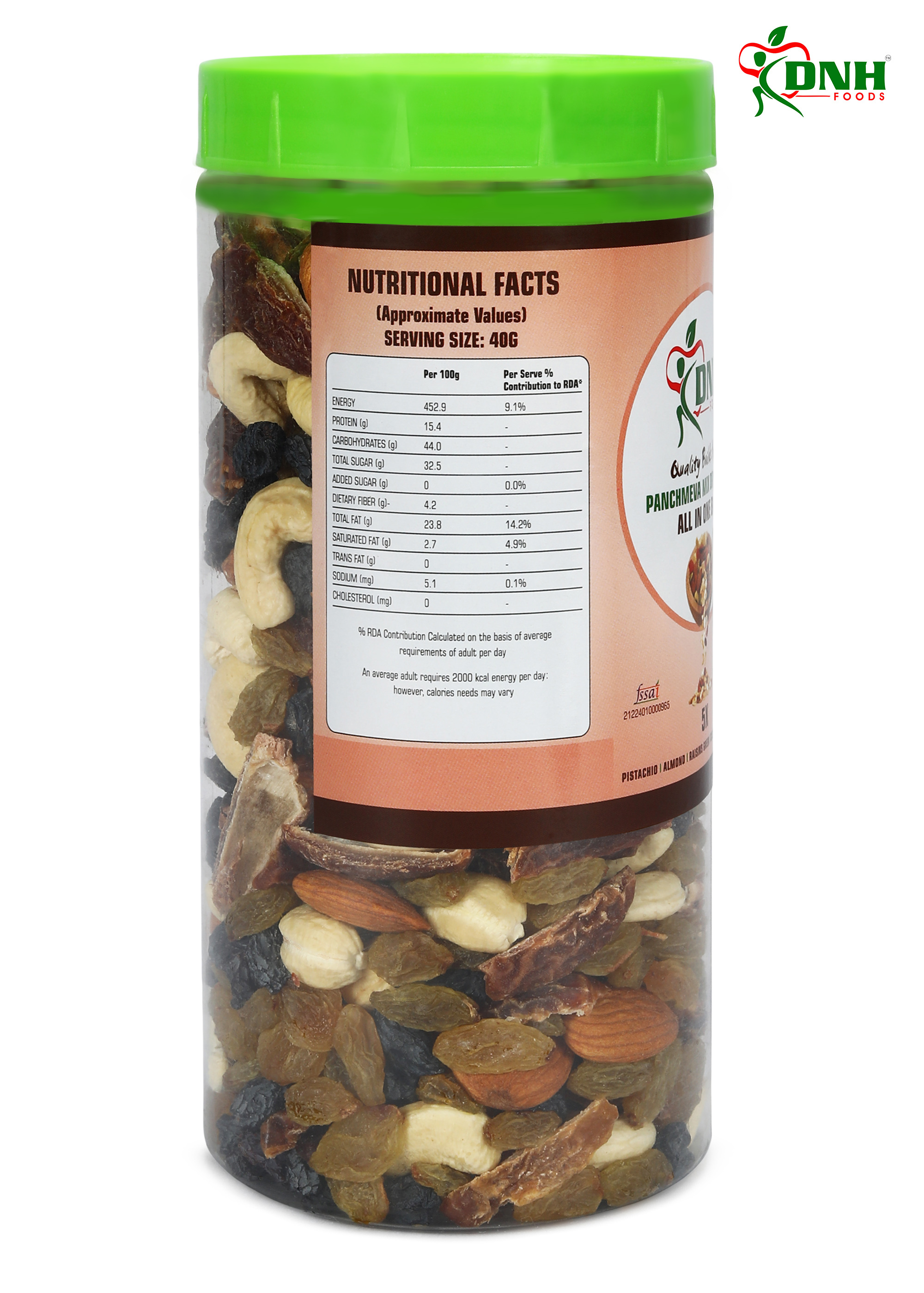 DNH FOODS PANCHMEVA DRY FRUITS MIX| FIT FOR FASTING | PREMIUM QUALITY | 1 Kg