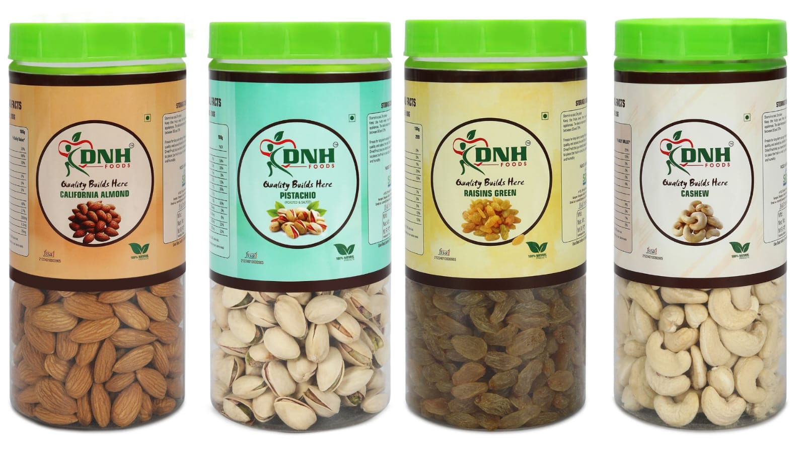 DRY FRUITS COMBO 2 KG  PACK 500G X 4 PC