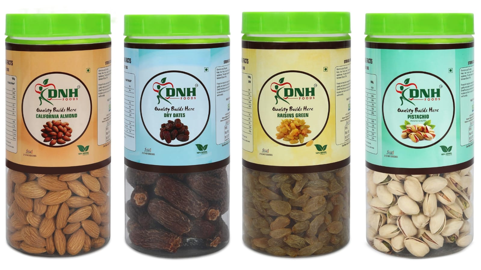 DRY FRUITS COMBO 2 KG  PACK 500G X 4 PC