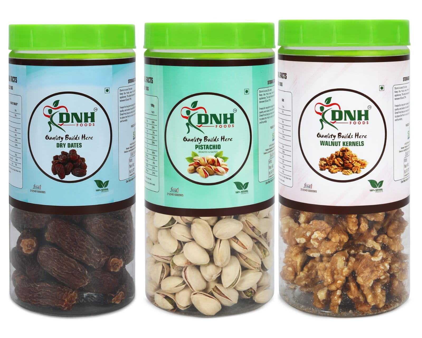 DRY FRUITS COMBO 1.5 KG PACK 500G X 3 PC DATES PISTACHIO WALNUT Brain-Boosting Good for Heart Supports Weight Management