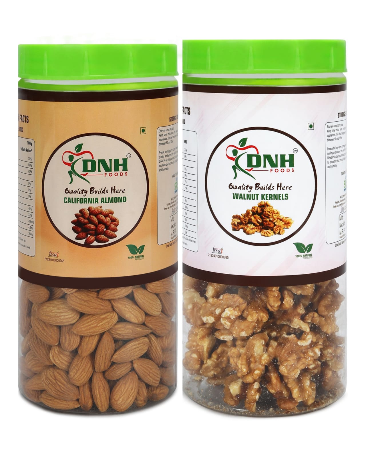 DRY FRUITS COMBO 1 KG PACK 500 X 2 PC         ALMONDS | WALNUT      - High in Vitamin E, Supports Healthy Aging