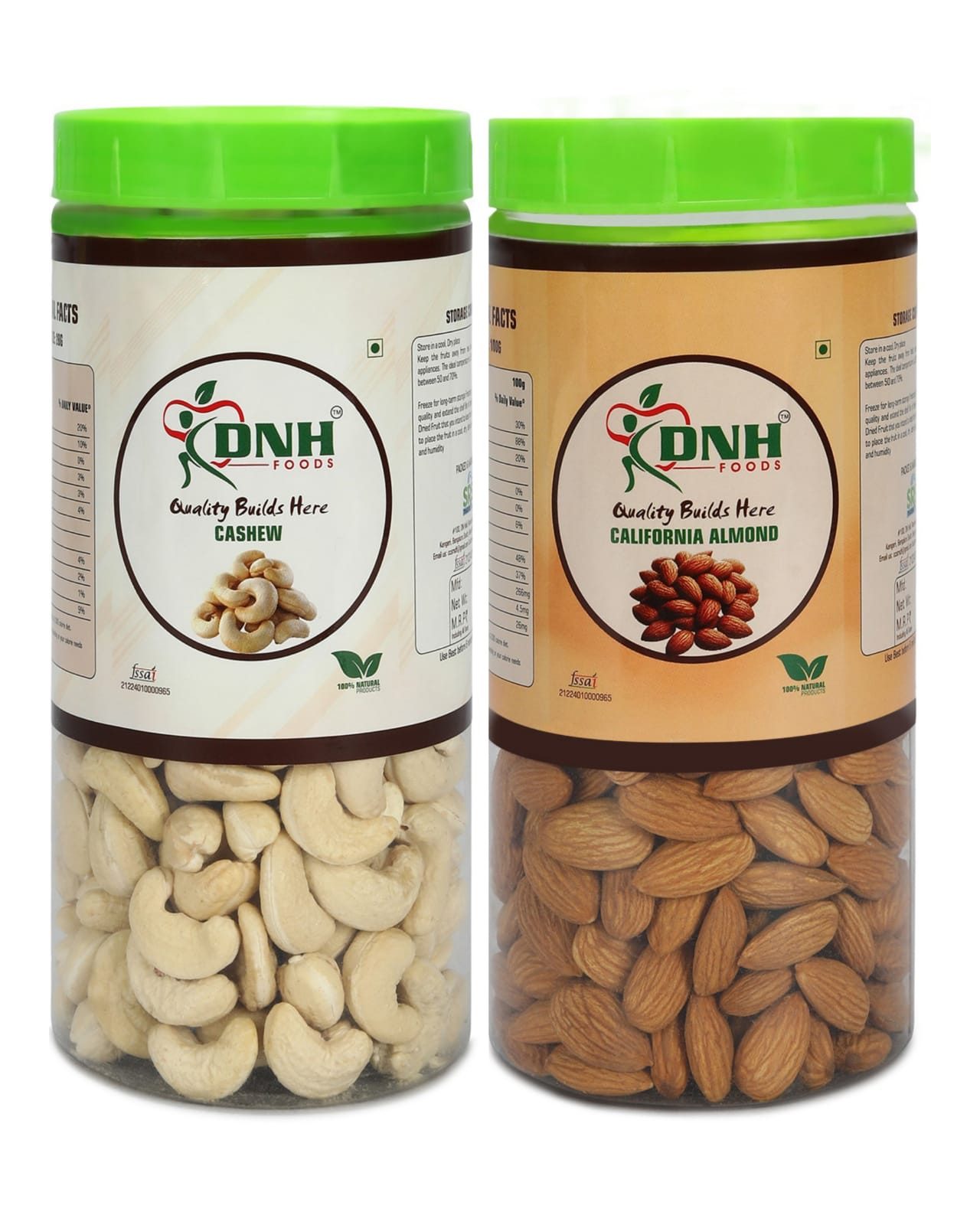 DRY FRUITS COMBO 1 KG PACK 500 X 2 PC         CASHEW | ALMONDS       - Improves Skin Health, Provides Essential Nutrients