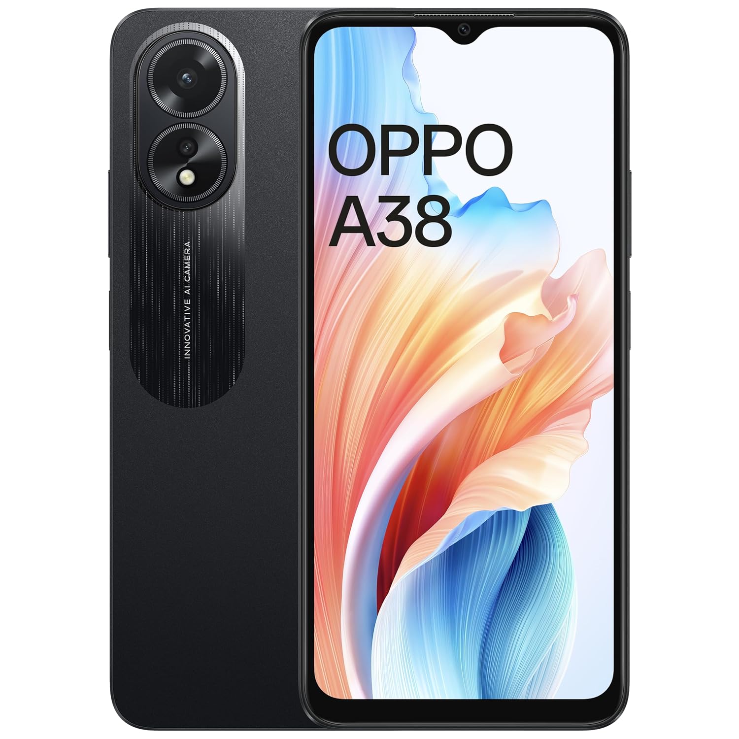 Oppo A38 (Glowing Black, 4GB RAM, 128GB Storage) | 5000 mAh Battery and 33W SUPERVOOC | 6.56" HD 90Hz Waterdrop Display | 50MP Rear AI Camera - Mobile Phone | Buy online on ZillyBuy