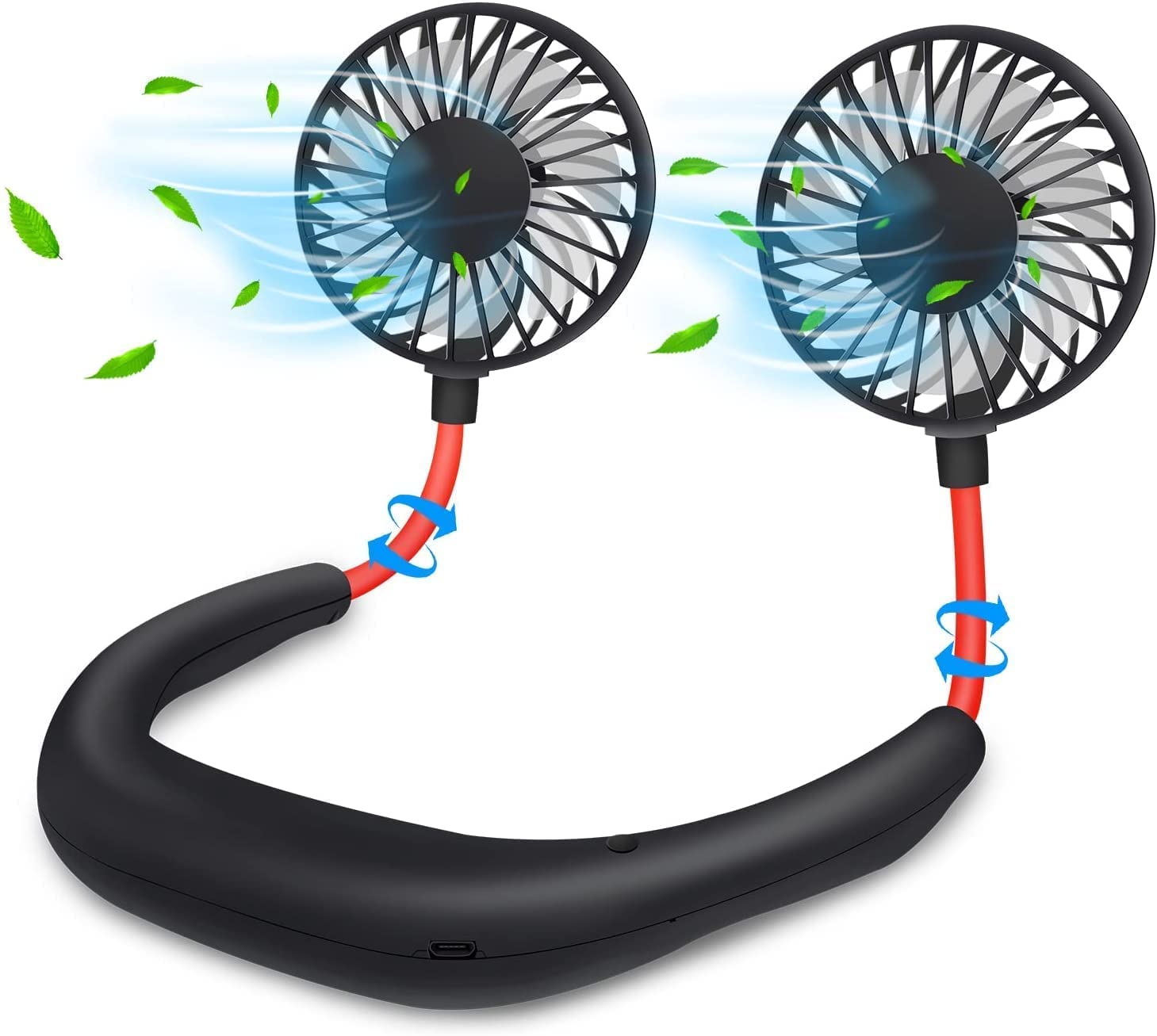 Neck Fan- Personal Use Mini Portable Rechargeable Hand Free Fan with 3 Speed Adjustable & 360 Rotation Perfect for Home, Sport, Camping, Beach, Travel, Headphone Design (Multicolour) (Random Colour) - Electricals | Buy online on ZillyBuy