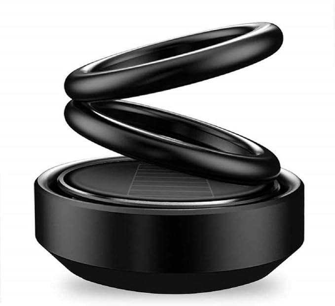 Car Solar Perfume Air Freshener Auto Rotation Double Ring Suspension Essential Oil Diffuser Aromatherapy Decoration Accessories for Car, Family, Vehicle (Multicolour) (SOLAR POWER CAR AROMA) - Car and Shoe Care | Buy online on ZillyBuy