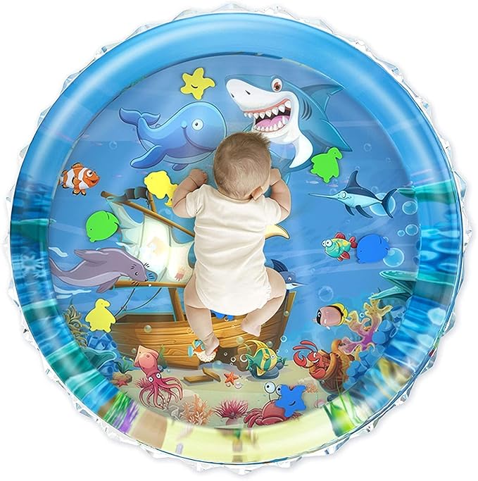 Infant Toy Gift Activity Play Mat,Baby Infant Toddlers Inflatable Water Floor Mat Children Growth Activity Tool Tummy Time Baby Water Mat Toy For Newborn Baby Boy Girl Round Mat,Multicolor - Toys and Games | Buy online on ZillyBuy