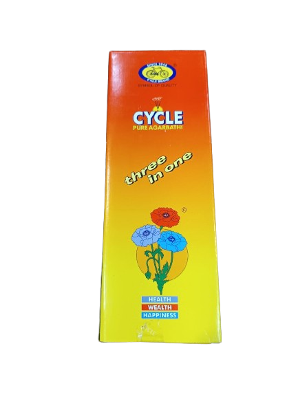 Cycle Pure Agarbathi Three in One Premium Incense Sticks (220g, Long-Lasting Fragrance) - Pooja Needs | Buy online on ZillyBuy