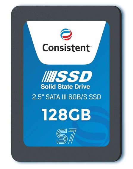 Consistent SSD 128GB 2.5 Inch SATA Internal SSD - Read: 550MB/s & Write: 500MB/s - Solid-State Drive 5 Year Warranty (128, GB)