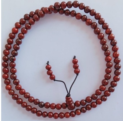 6 MM Red Sandal Jap Mala bright red