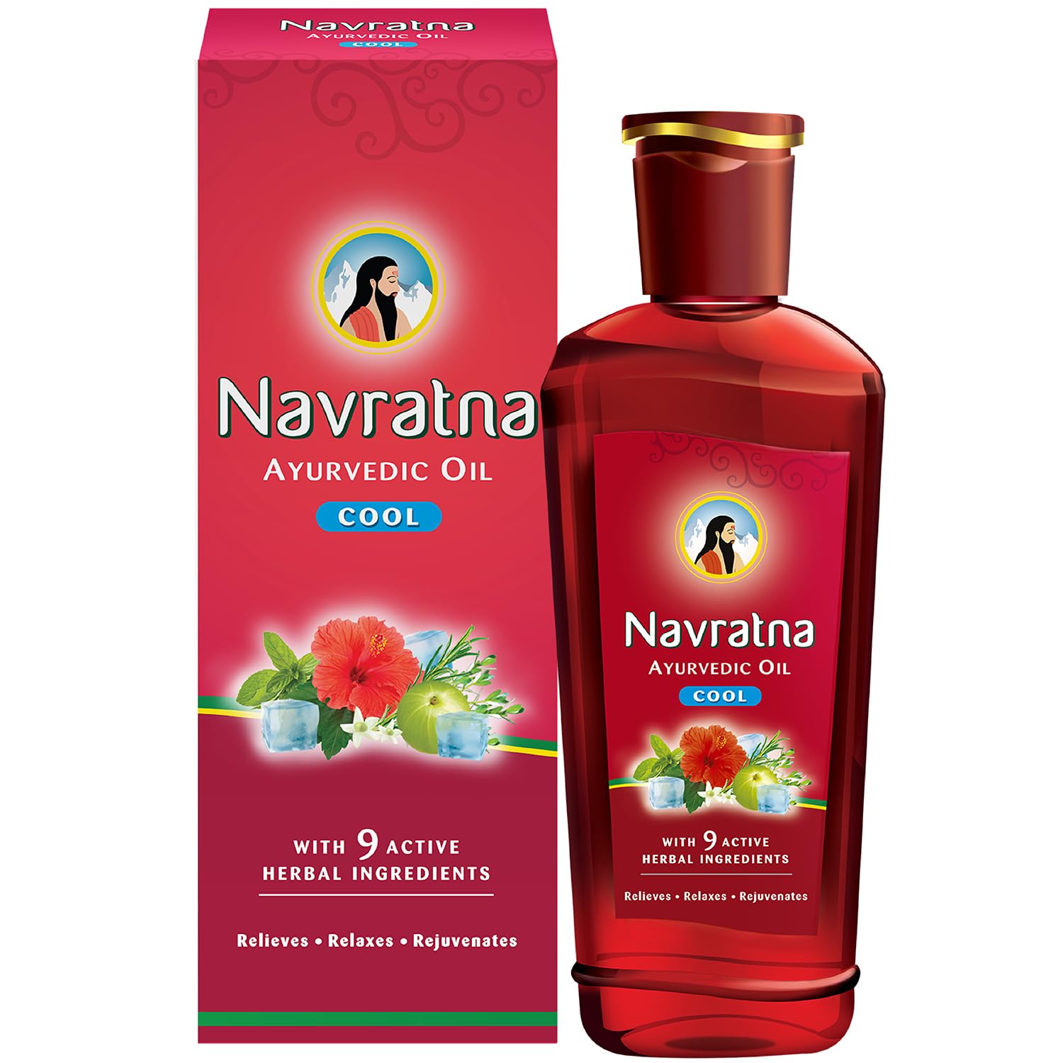Navratna Ayurvedic Cool Hair Oil with 9 Herbal Ingredients 90ml