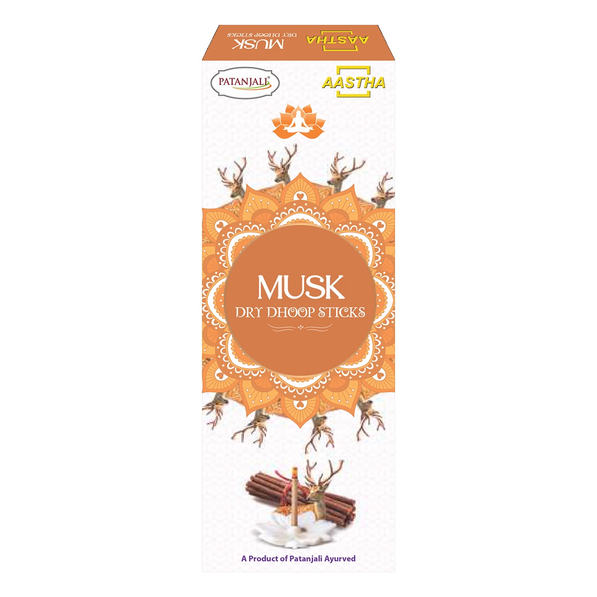 Patanjali Aastha Dry Dhoop Sticks Musk 8 N - Pooja Needs | Buy online on ZillyBuy