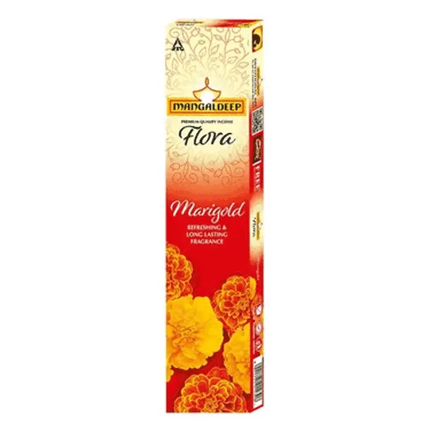 Mangaldeep flora marigold puja agarbattis 95 gm - Pooja Needs | Buy online on ZillyBuy
