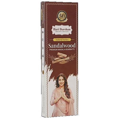 Hari Darshan Sandalwood Premium Masala Incense Sticks/Agarbatti - Natural Fragrance, 60 g - Pooja Needs | Buy online on ZillyBuy