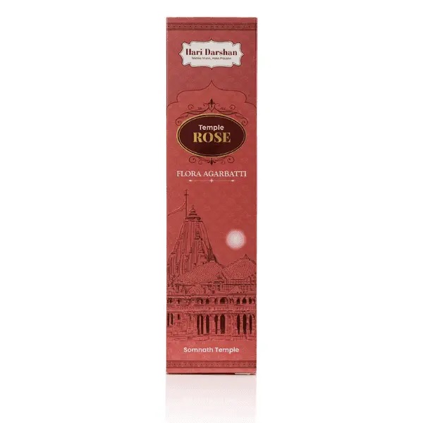 Hari darshan temple rose premium flora agarbatti 12 sticks - Pooja Needs | Buy online on ZillyBuy