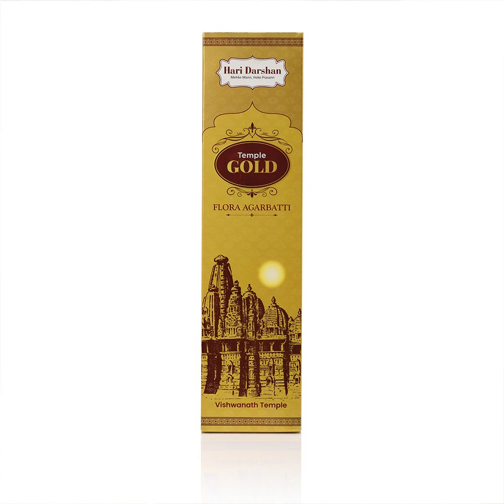 Hari darshan Temple GOLD Premium Flora Agarbatti - 12 Sticks in Each Pack - Pooja Needs | Buy online on ZillyBuy