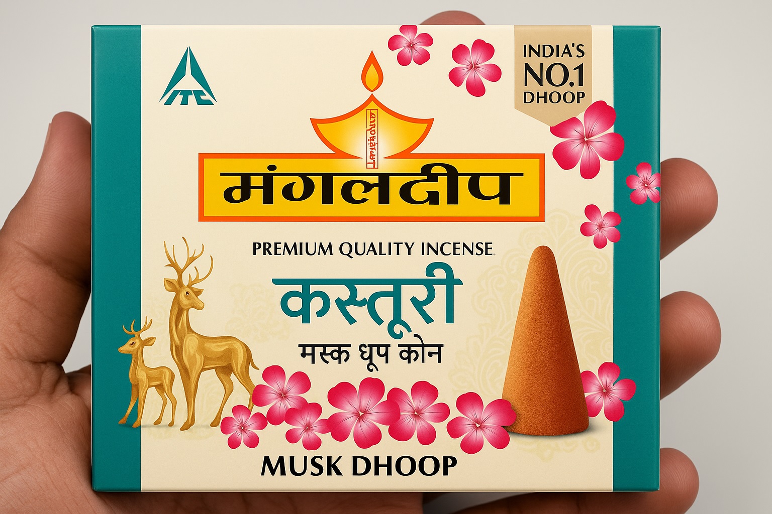 Mangaldeep Kasturi Dry Dhoop Cones Premium Quality Incense 25gm - Pooja Needs | Buy online on ZillyBuy