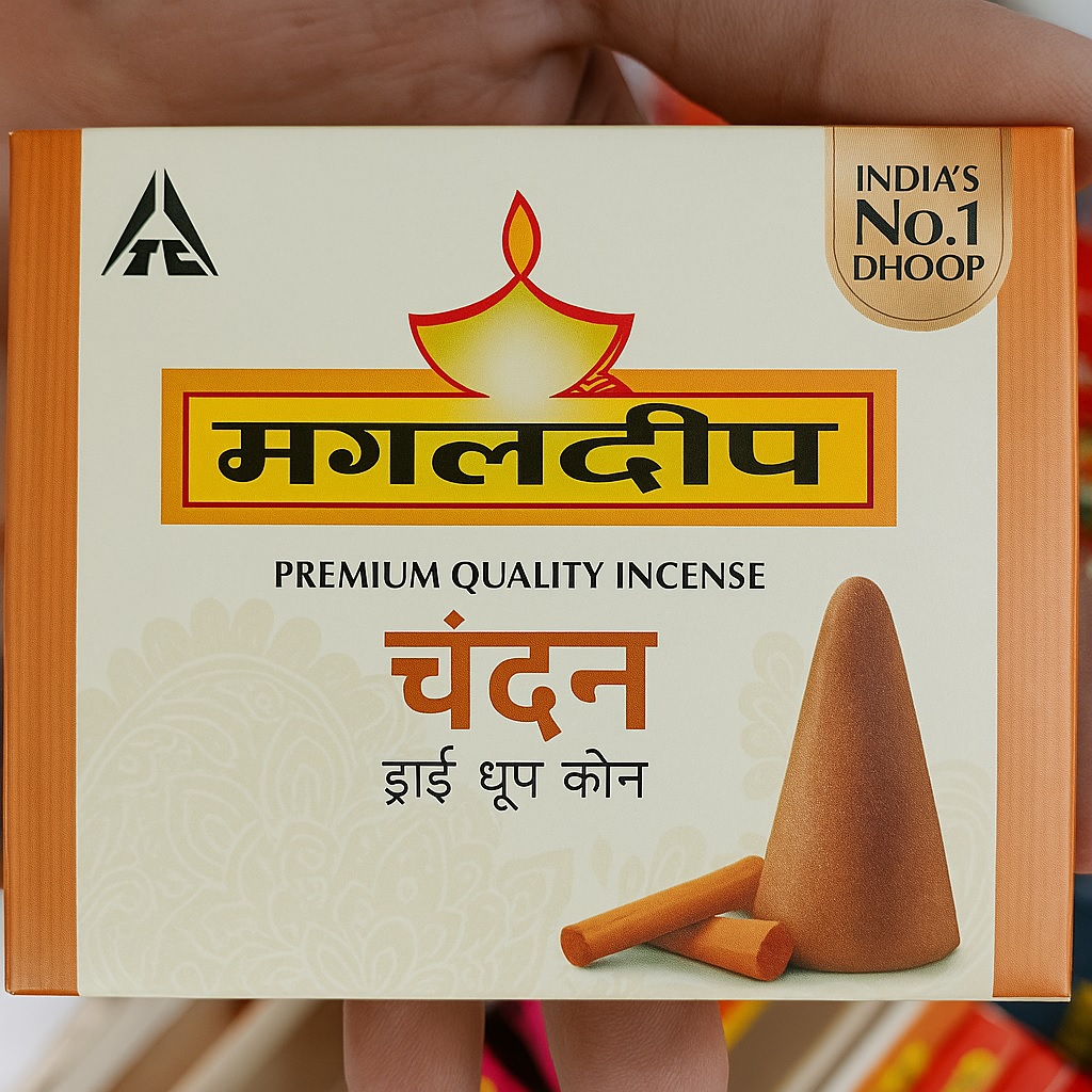 Mangaldeep Chandan Dry Dhoop Cone 25gm - Pooja Needs | Buy online on ZillyBuy