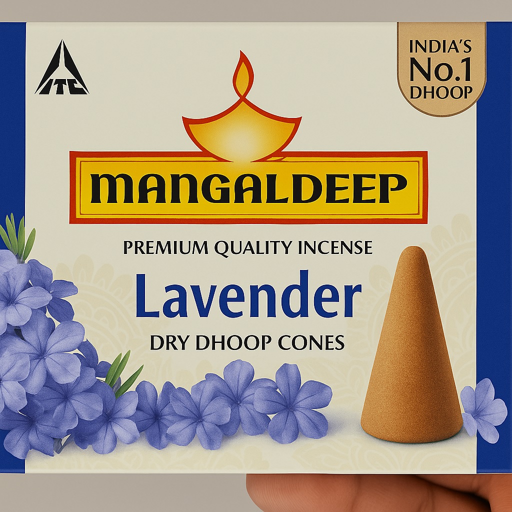 Mangaldeep Lavender Dry Dhoop Cones Premium Quality Incense 25gm - Pooja Needs | Buy online on ZillyBuy