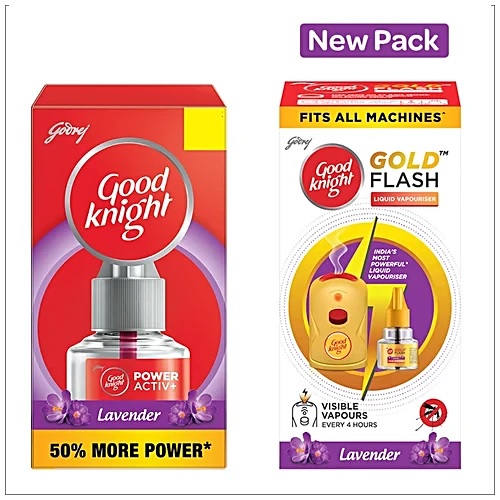 Good Knight Gold Flash Liquid Vapourizer, Mosquito Repellent Refill - Lavender Fragrance, 45ml
