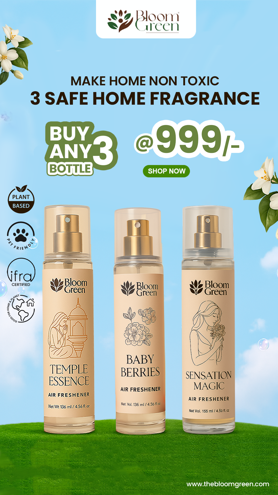 Air Freshener Pack of 3 Signature Fragrances - Fresheners and Repellents | Buy online on ZillyBuy