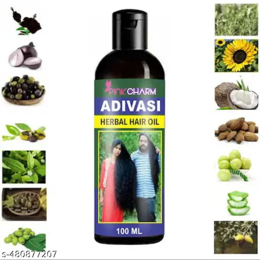 Pure Adivasi Herbal Hair Oil  Natural Solution for Hair Growth & Scalp Care(100ML)