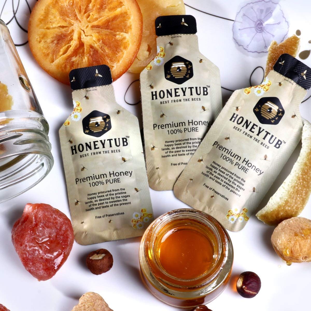 Honeytub Pure Organic Honey Sachet (10 Sachet Each Box) (Pack of 3