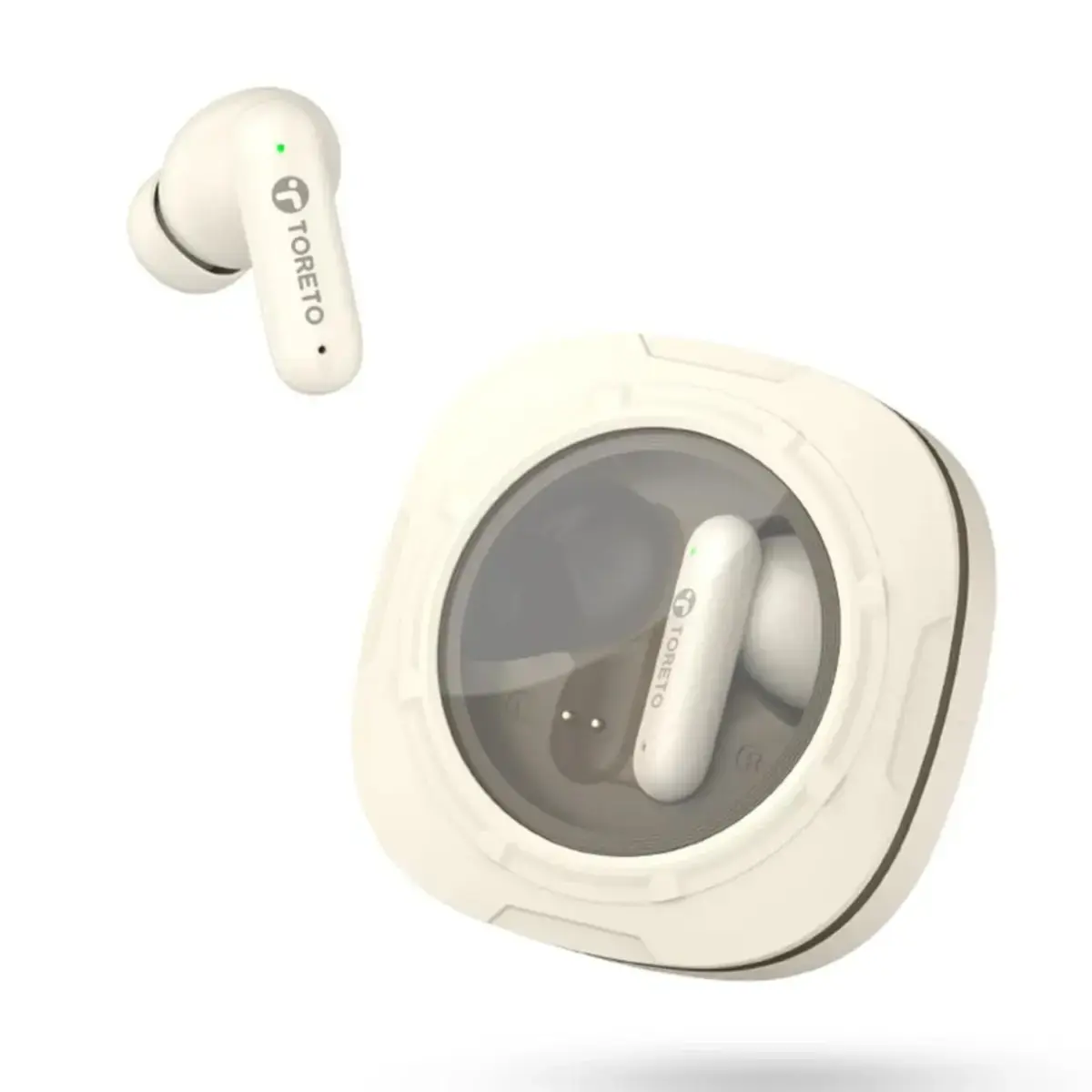 Toreto Air Bliss True Wireless Earbuds with AI ENC, 30H Playback, Low Latency white