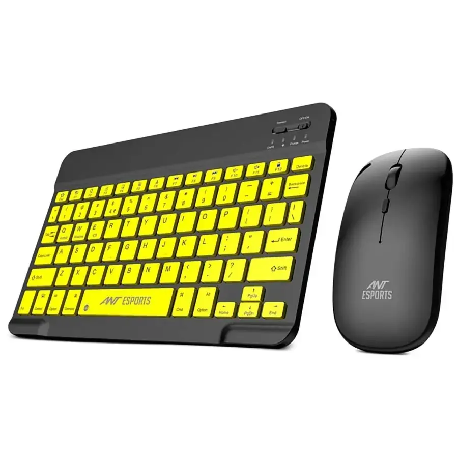 Ant Esports WKM11 Wireless Keyboard and Mouse Combo  Black Cyan chartreuse yellow