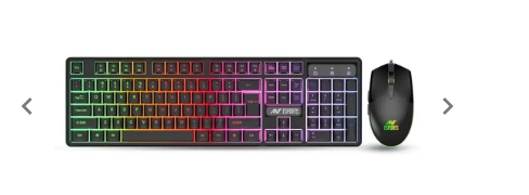 Ant Esports KM1650 Gaming Keyboard & Mouse Combo, Wired Backlit Rainbow LED Keyb dove gray