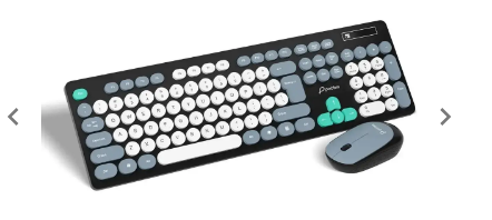 Pebble Digit001 Softkeys Round Keycaps 2.4Ghz, Plug & Play 104 Keys Full-Sized