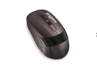 FINGERS Aero Grip Wireless Mouse with 2.4 GHz USB Receiver Compatible with Windows Mac & Linux brown bramble
